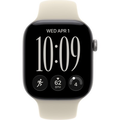 Apple Watch Series 12 46mm GPS Space Gray Aluminum Case with Sand Sport Band SM/ML - фото 105282