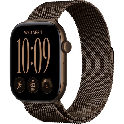 Apple Watch Series 12 46mm GPS Dark Bronze Aluminum Case with Dark Bronze Milanese Loop - фото 105285