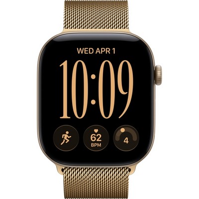 Apple Watch Series 12 46mm GPS Light Gold Aluminum Case with Radiant Gold Milanese Loop - фото 105289