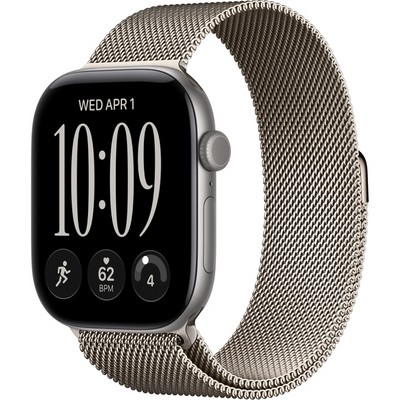 Apple Watch Series 12 46mm GPS Space Gray Aluminum Case with Natural Milanese Loop - фото 105291