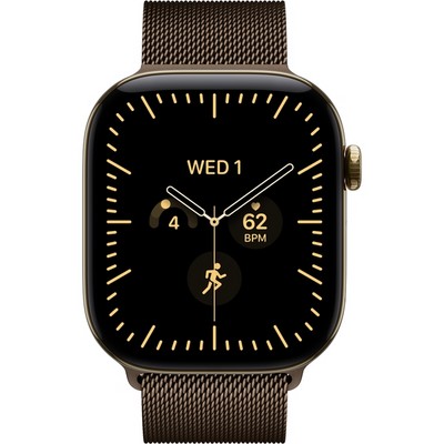 Apple Watch Series 12 46mm GPS + Cellular Radiant Gold Titanium Case with Dark Bronze Milanese Loop - фото 105295