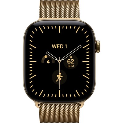 Apple Watch Series 12 46mm GPS + Cellular Radiant Gold Titanium Case with Natural Milanese Loop - фото 105298