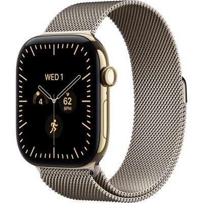 Apple Watch Series 12 46mm GPS + Cellular Radiant Gold Titanium Case with Radiant Gold Milanese Loop - фото 105304