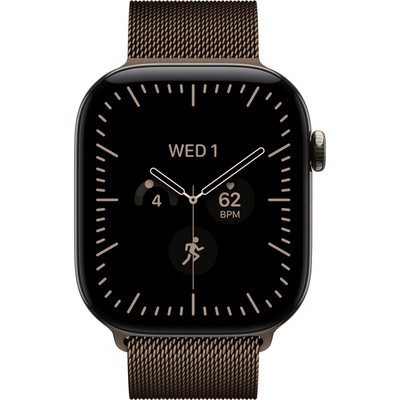 Apple Watch Series 12 46mm GPS + Cellular Natural Titanium Case with Dark Bronze Milanese Loop - фото 105307