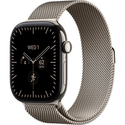 Apple Watch Series 12 46mm GPS + Cellular Natural Titanium Case with Natural Milanese Loop - фото 105310