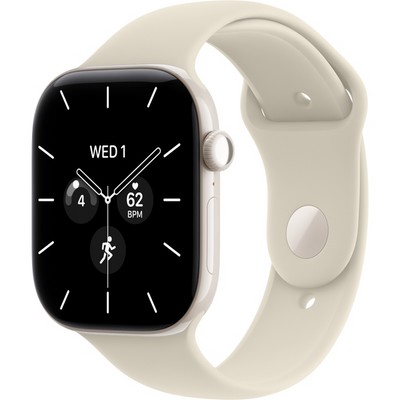 Apple Watch Series 12 46mm GPS + Cellular Pearl White Ceramic Case with Sand Sport Band SM/ML - фото 105312