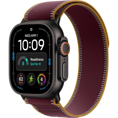Apple Watch Ultra 4 49mm GPS + Cellular Black Titanium Case with Burgundy Trail Loop SM/ML - фото 105324