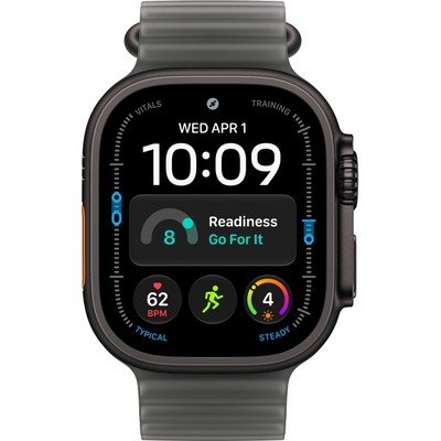 Apple Watch Ultra 4 49mm GPS + Cellular Black Titanium Case with Translucent Black Ocean Band - фото 105329
