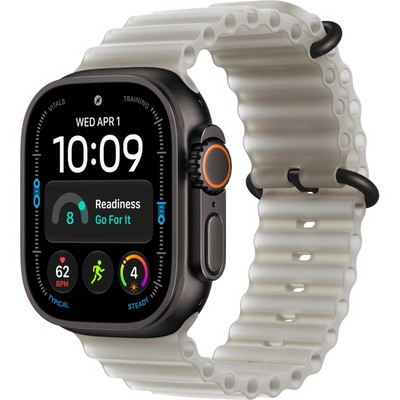 Apple Watch Ultra 4 49mm GPS + Cellular Black Titanium Case with Translucent Gray Ocean Band - фото 105334
