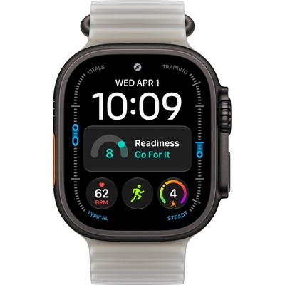 Apple Watch Ultra 4 49mm GPS + Cellular Black Titanium Case with Translucent Gray Ocean Band - фото 105335