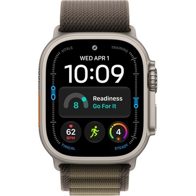 Apple Watch Ultra 4 49mm GPS + Cellular Natural Titanium Case with Dark Olive Alpine Loop S/M/L - фото 105341