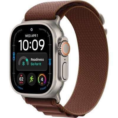 Apple Watch Ultra 4 49mm GPS + Cellular Natural Titanium Case with Burgundy Alpine Loop S/M/L - фото 105343