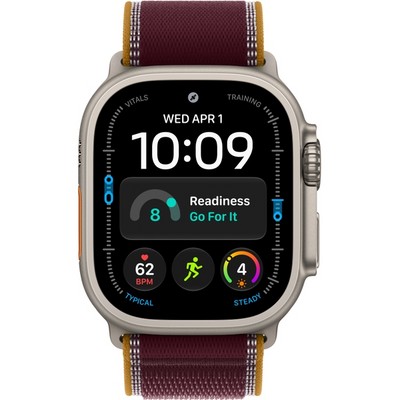 Apple Watch Ultra 4 49mm GPS + Cellular Natural Titanium Case with Burgundy Trail Loop SM/ML - фото 105353