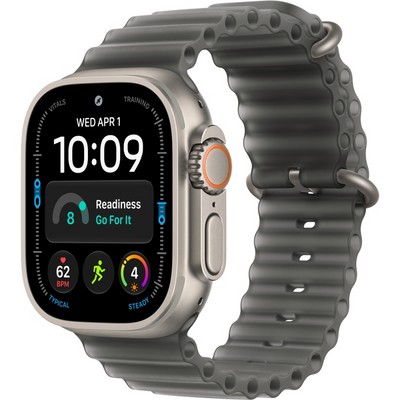 Apple Watch Ultra 4 49mm GPS + Cellular Natural Titanium Case with Translucent Natural Ocean Band - фото 105366