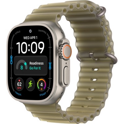 Apple Watch Ultra 4 49mm GPS + Cellular Natural Titanium Case with Translucent Kelp Ocean Band - фото 105369