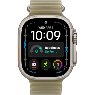 Apple Watch Ultra 4 49mm GPS + Cellular Natural Titanium Case with Translucent Kelp Ocean Band - фото 105370