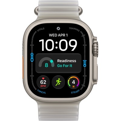 Apple Watch Ultra 4 49mm GPS + Cellular Natural Titanium Case with Translucent Gray Ocean Band - фото 105373