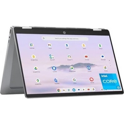 HP Chromebook x360 14b-cd0010nr (Intel i3, 8 ГБ, 128 ГБ UFS, FHD сенсорный, ChromeOS) Серебристый - фото 105527