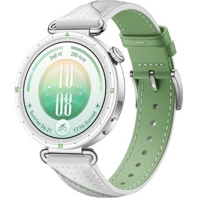 Huawei Watch GT 7 41mm White and Green Composite Leather Strap - фото 105841