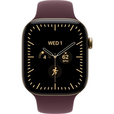 Apple Watch Series 12 46mm GPS + Cellular Radiant Gold Titanium Case with Burgundy Sport Band SM/ML - фото 105937