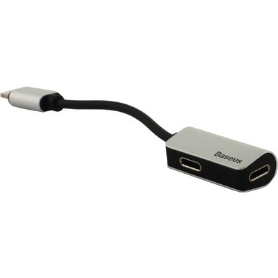 Аудио-переходник Baseus L37 IP Male to iP+iP Female Adapter (2 порта Lightning) CALL37-S1 Серебристый - фото 33957