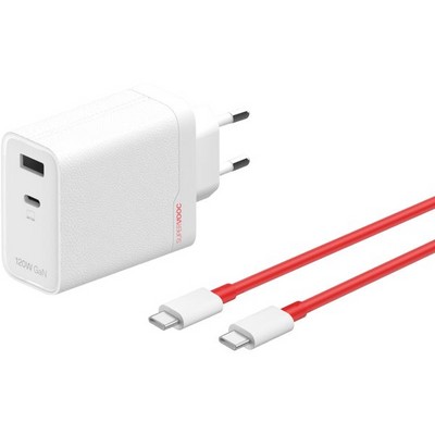 Адаптер питания OnePlus SUPERVOOC 120W Dual Ports GaN White с кабелем - фото 106559