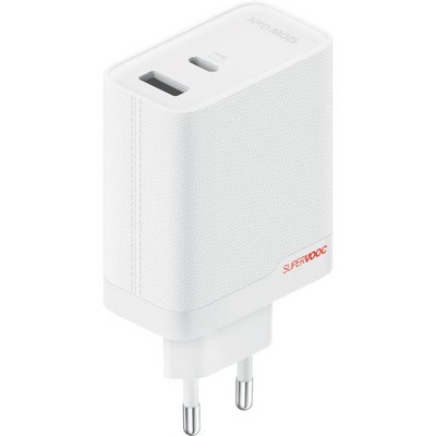 Адаптер питания OnePlus SUPERVOOC 120W Dual Ports GaN White с кабелем - фото 106564