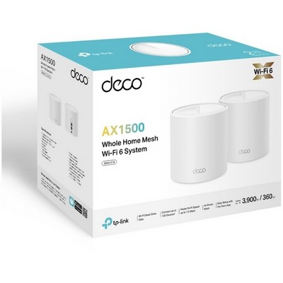 Беспроводной маршрутизатор TP-Link Mesh Deco X10 802.11ax, AX1500, 2xLAN (2-pack) - фото 107172