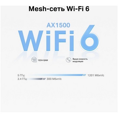 Беспроводной маршрутизатор TP-Link Mesh Deco X10 802.11ax, AX1500, 2xLAN (2-pack) - фото 107174