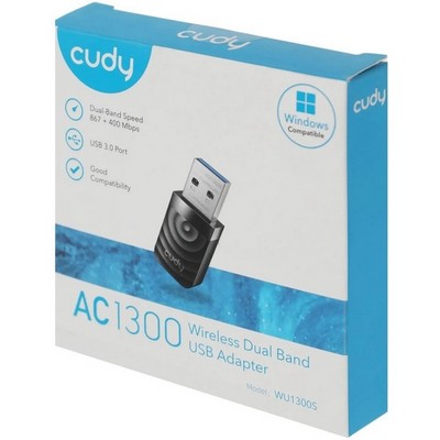 Беспроводной адаптер Cudy WU1300S Wi-Fi5 AC1300 USB 3.0 - фото 107197