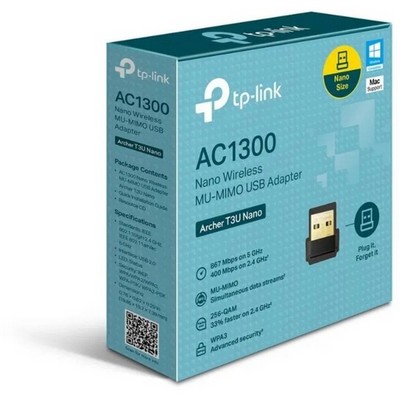 Беспроводной адаптер TP-Link Archer T3U Nano 802.11a/b/g/n/ac 1267Mbps, USB - фото 107214