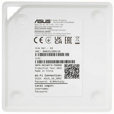 Беспроводной маршрутизатор ASUS RT-AX50 GO 802.11 /n/ax 2,4 ГГц и 5ГГц - фото 107231