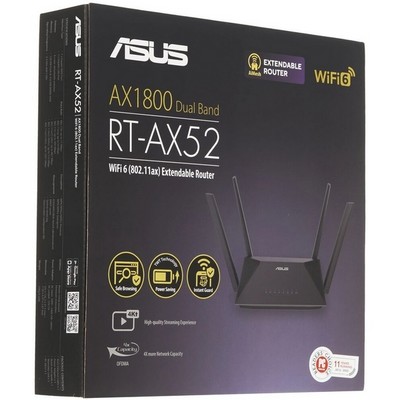 Беспроводной маршрутизатор ASUS RT-AX52 802.11 a/b/g/n/ac/ax - фото 107240