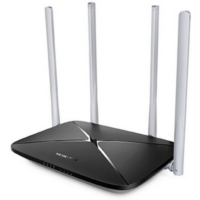 Беспроводной маршрутизатор Mercusys AC12, Wi-Fi 5 802.11ac 1167Мбит/с, 2.4+5ГГц, 4xLAN, 1xWAN чёрный - фото 107389
