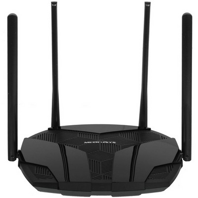 Беспроводной маршрутизатор Mercusys MR80X, Wi-Fi 6 802.11ax 2976Мбит/с, 2.4+5ГГц, 3xGLAN, 1xGWAN чёрный - фото 107422