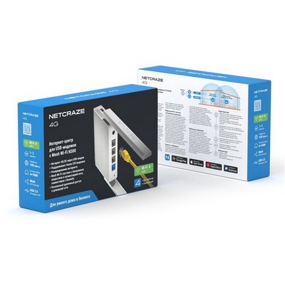 Беспроводной маршрутизатор Netcraze 4G (NC-1213), Wi-Fi 802.11n 2.4ГГц, 4x100 Мбит/с, 1хUSB 2.0 - фото 107489