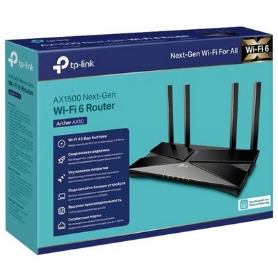 Беспроводной маршрутизатор TP-LINK Archer AX10, 802.11ax 1500Mbps, 4xGLAN, 1xGWAN - фото 107679