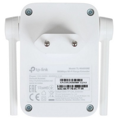 Повторитель Wi-Fi TP-Link TL-WA855RE 802.11n 300Mbps - фото 107852
