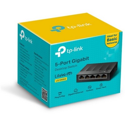 Коммутатор TP-Link LS1005G 5 ports 10/100/1000Mbps - фото 107964