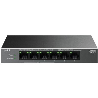 Коммутатор TP-Link LS106LP 6 ports 10/100Mbps PoE - фото 107974