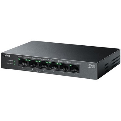 Коммутатор TP-Link LS106LP 6 ports 10/100Mbps PoE - фото 107976