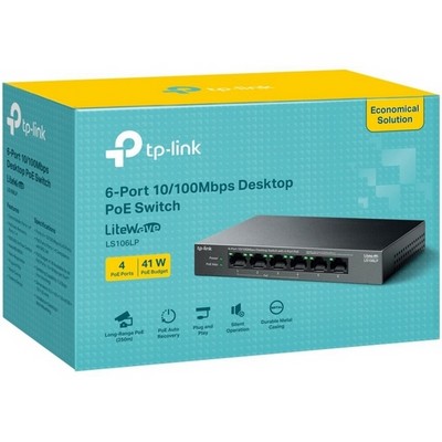 Коммутатор TP-Link LS106LP 6 ports 10/100Mbps PoE - фото 107977