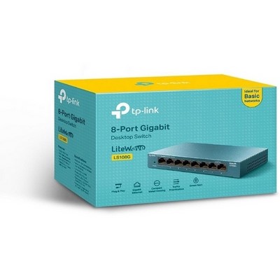 Коммутатор TP-Link LS108G 8 ports 10/100/1000Mbps - фото 107981