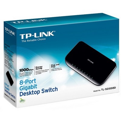 Коммутатор TP-Link TL-SG1008D 8 ports 10/100/1000Mbps - фото 108008