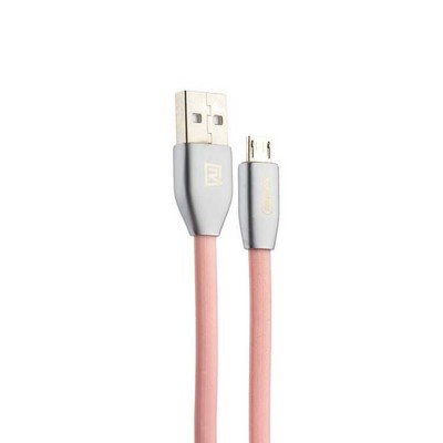 Дата-кабель USB Remax Knight Cable (RC-043m) MicroUSB плоский 2.1A fast charging (1.0 м) Розовый - фото 55904