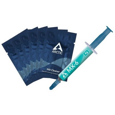 Термопаста Arctic Cooling Thermal Compound MX-6 4 грамм c 6шт MX Cleaner (ACTCP00084A) - фото 109093