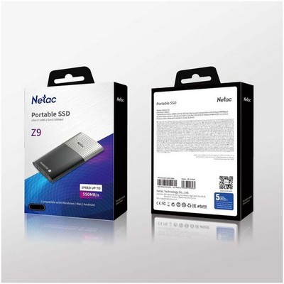 Внешний SSD 500Gb SSD Netac ( NT01Z9-500G-32BK ) USB-C черный - фото 109156