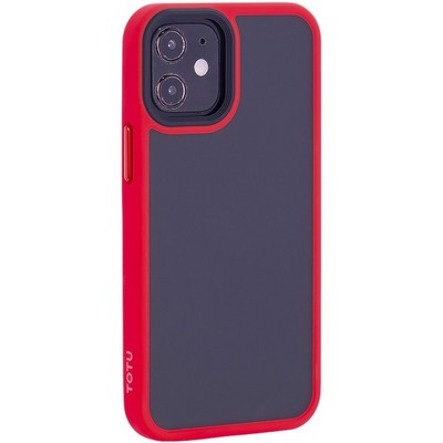 Чехол-накладка пластиковый TOTU Gingle Series для iPhone 12 mini 2020 г. (5.4") с силиконовыми бортами Красный - фото 38714
