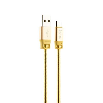 Дата-кабель USB Hoco U27 Golden shield MicroUSB (1.2 м) Золотой - фото 55885