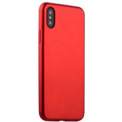 Чехол-накладка силиконовый J-case Delicate Series Matt 0.5mm для iPhone XS/ X (5.8") Красный - фото 55212